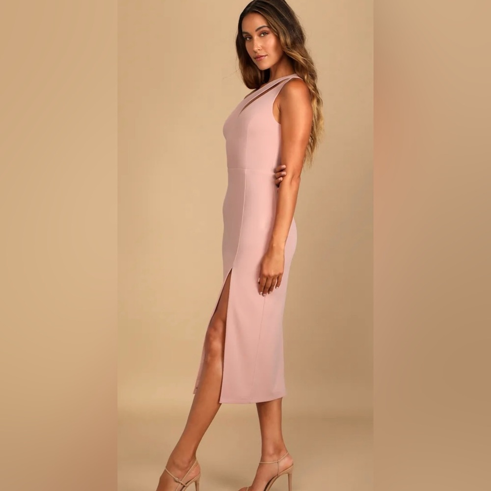 Blush asymmetrical dress